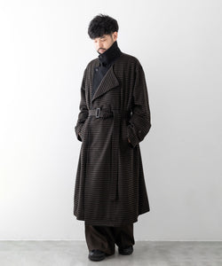 stein / シュタイン】DOUBLE LAPELED DOUBLE BREASTED COAT - GINGHAM