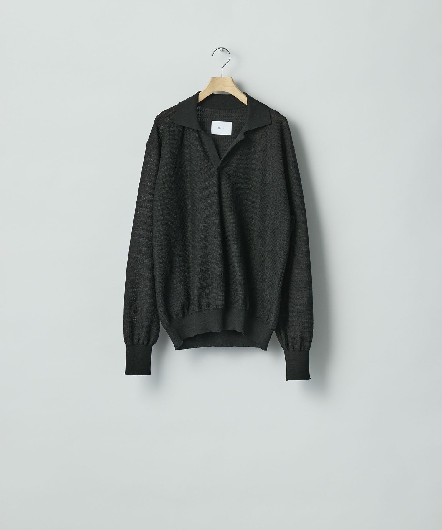 ssstein / シュタイン】SLUB COTTON KNIT SKIPPER LS - BLACK | 公式