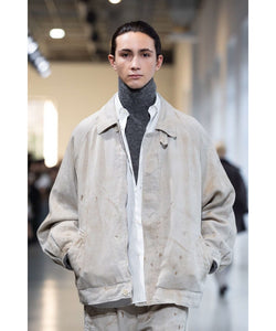 ssstein / シュタイン】HEAVY LINEN HERRINGBONE ZIP JACKET - NATURAL