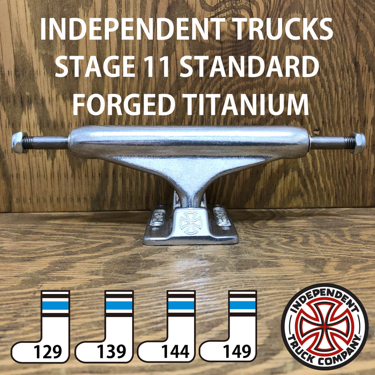 INDEPENDENT STAGE11 FORGED TITANIUM SLIVER STANDARD TRUCKS 129-159