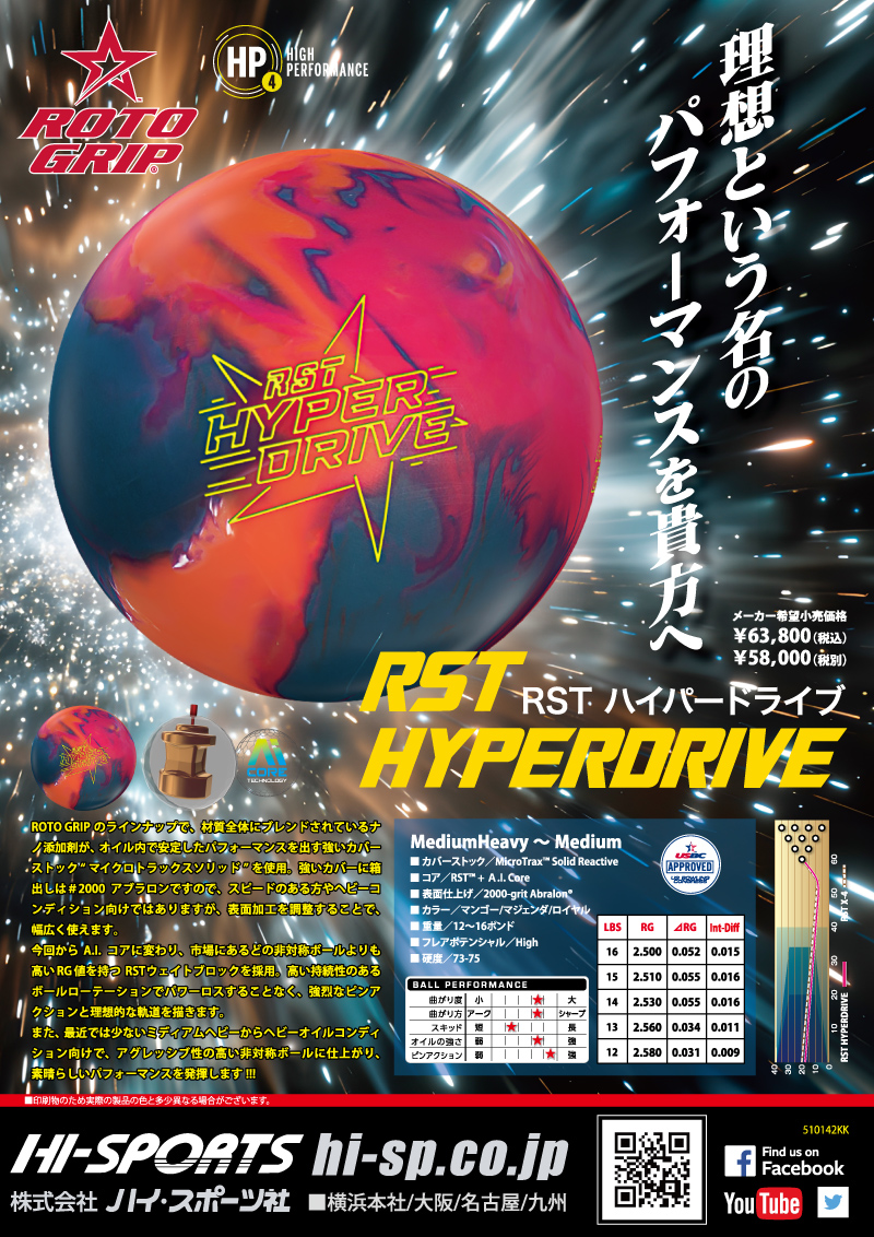 RST ハイパードライブ - ハイスポーツ社 ：信頼のボウリング用品販売
