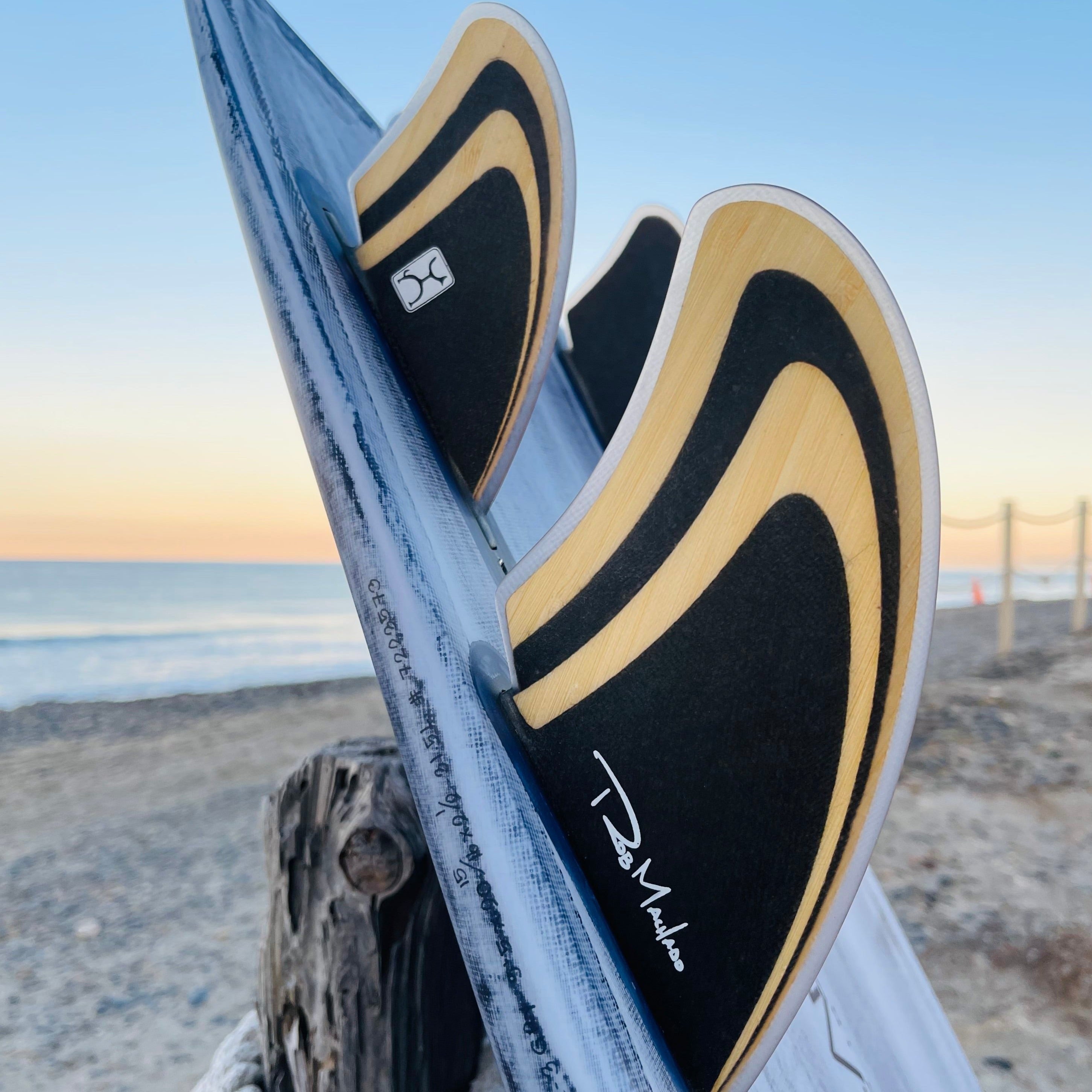 MACHADO SEASIDE QUAD FIN DBL TAB - BLACK – Hawaiian Island Creations