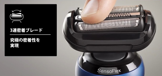 BRAUNシェーバー シリーズ6の性能比較表（「スイング密着システム