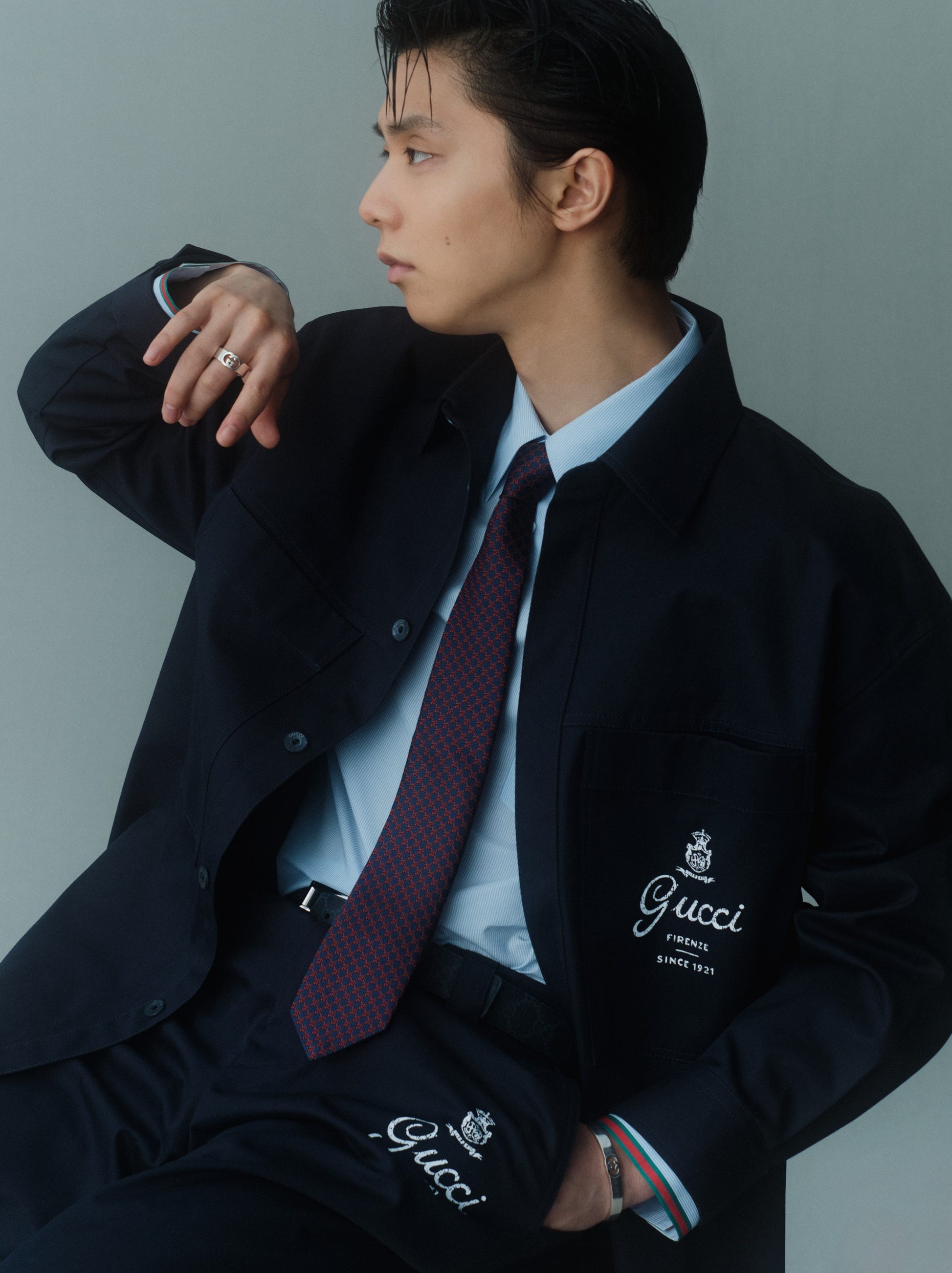 Gucci Manschettenknöpfe mit Logo-Schild Silber