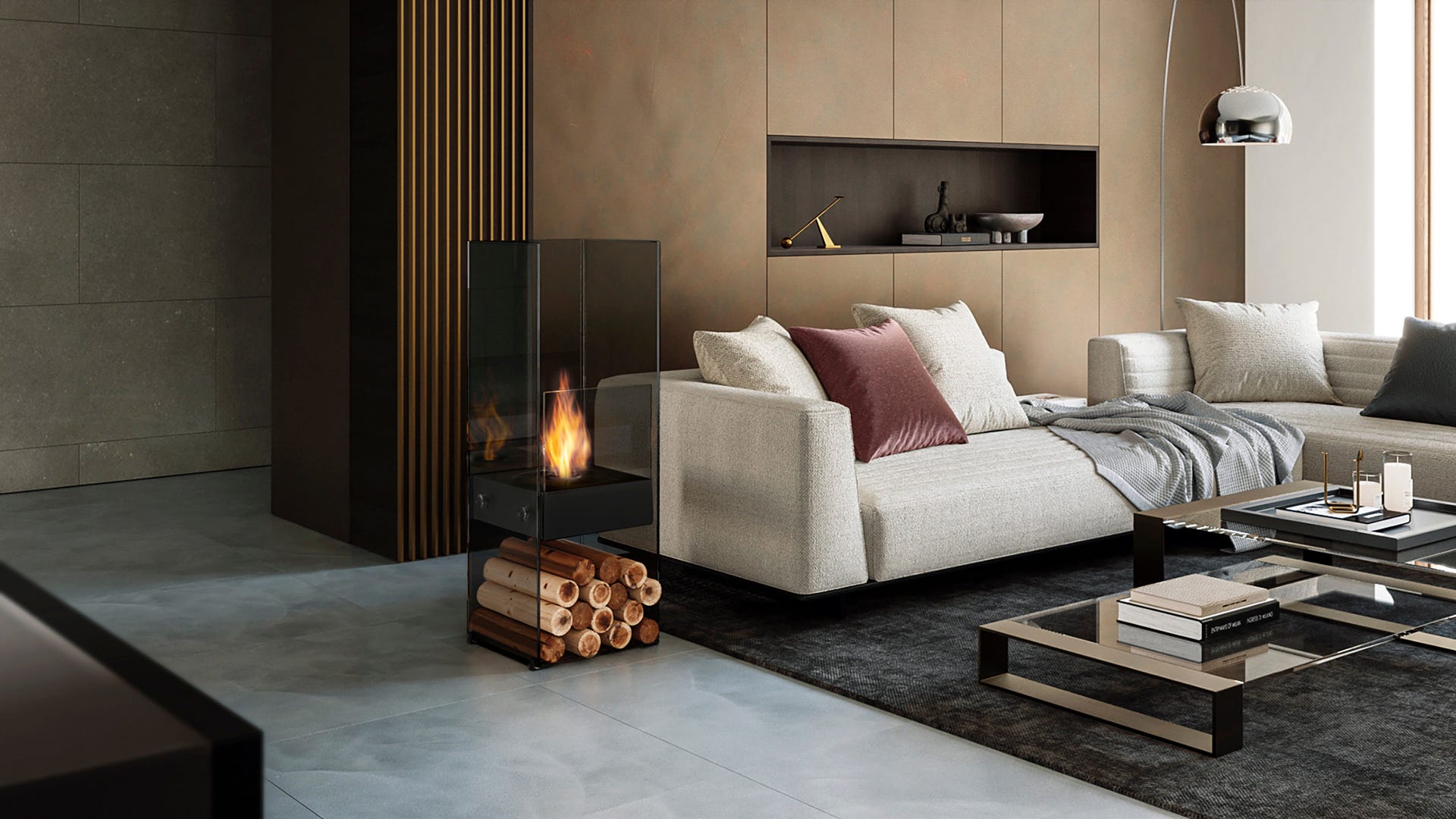 住空間を彩るバイオエタノール暖炉「エコスマートファイヤー」の新作で