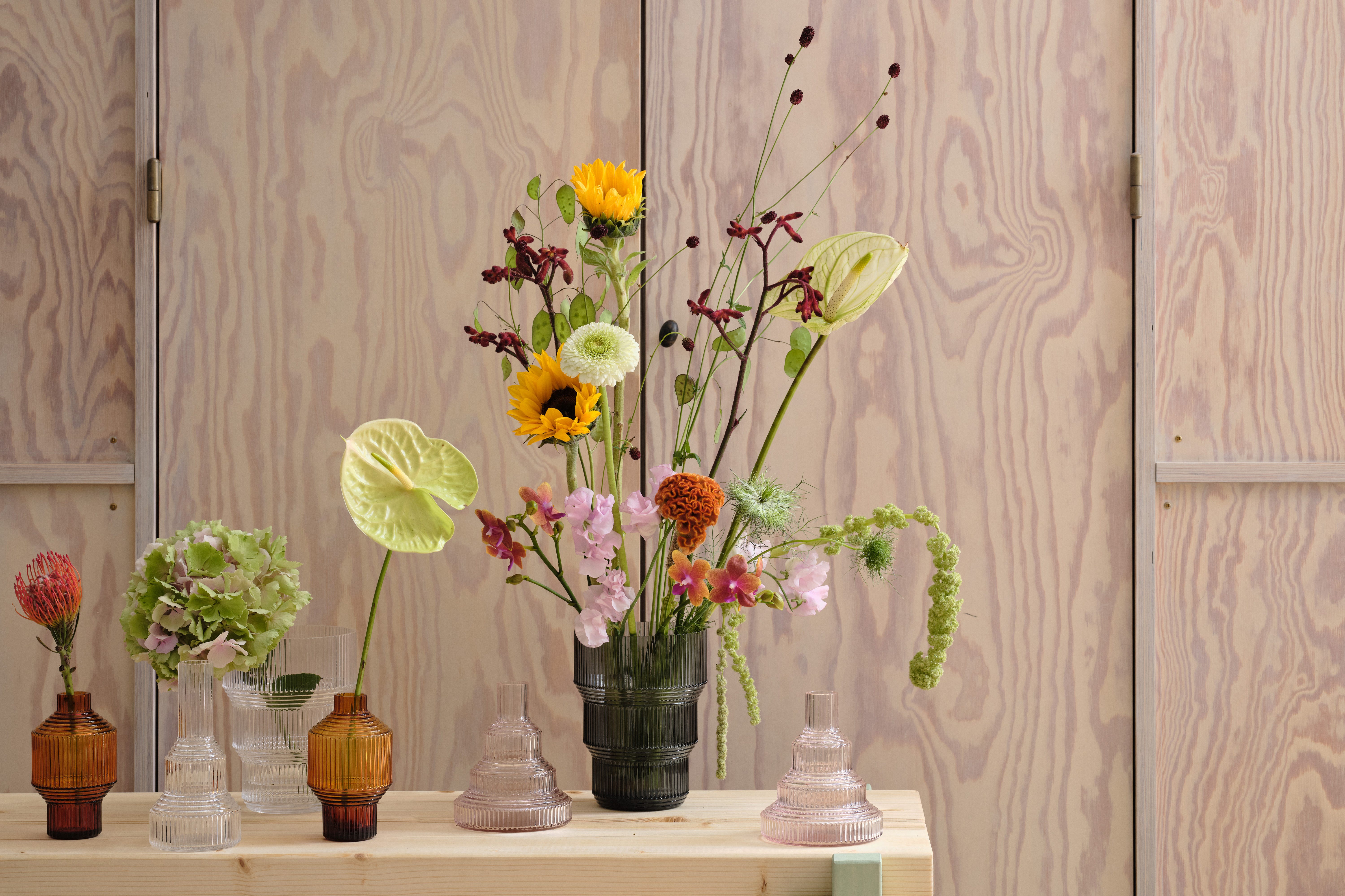 ノグチミエコ ガラスアート フラワーベース ノグチミエコ ガラスアート