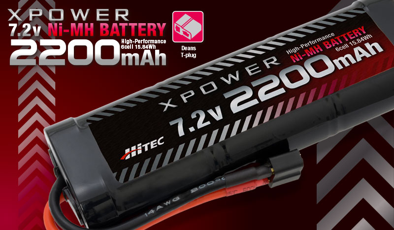 XPOWER Ni-MH 7.2V 2200mAh T型ディーンズコネクター | Hitec