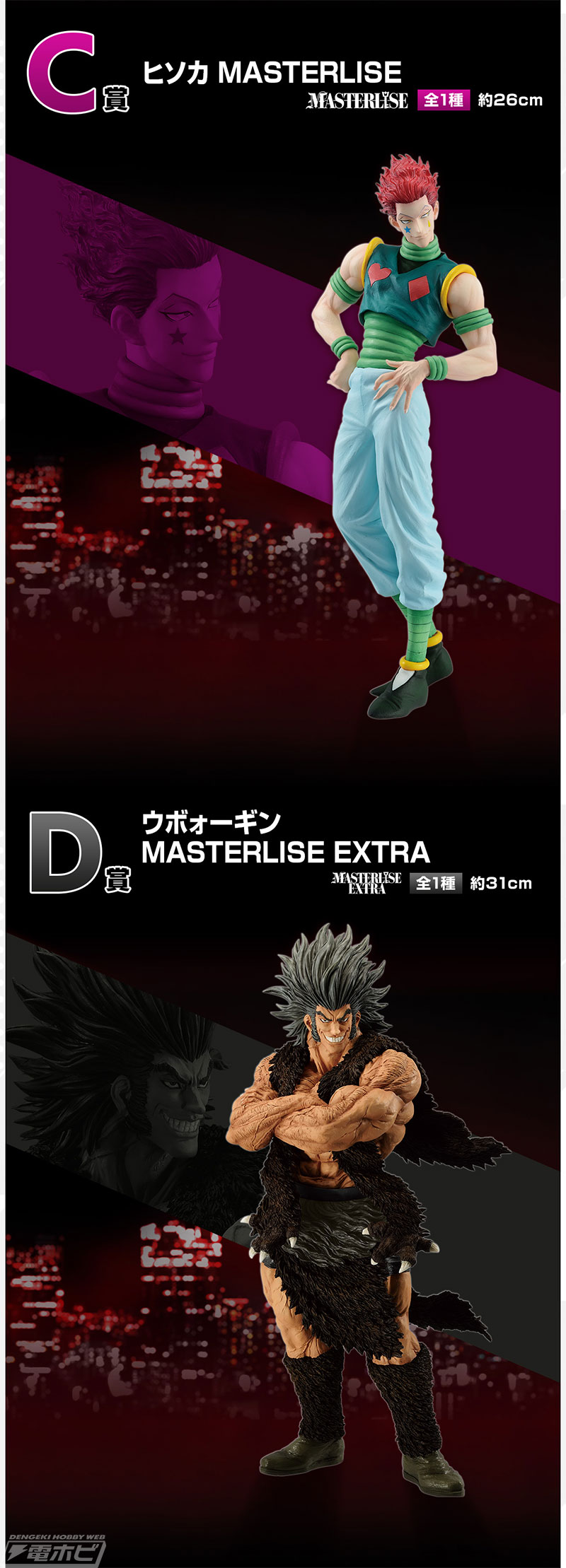 A賞は決死の覚悟で旅団と対峙するクラピカを再現したフィギュア！「一