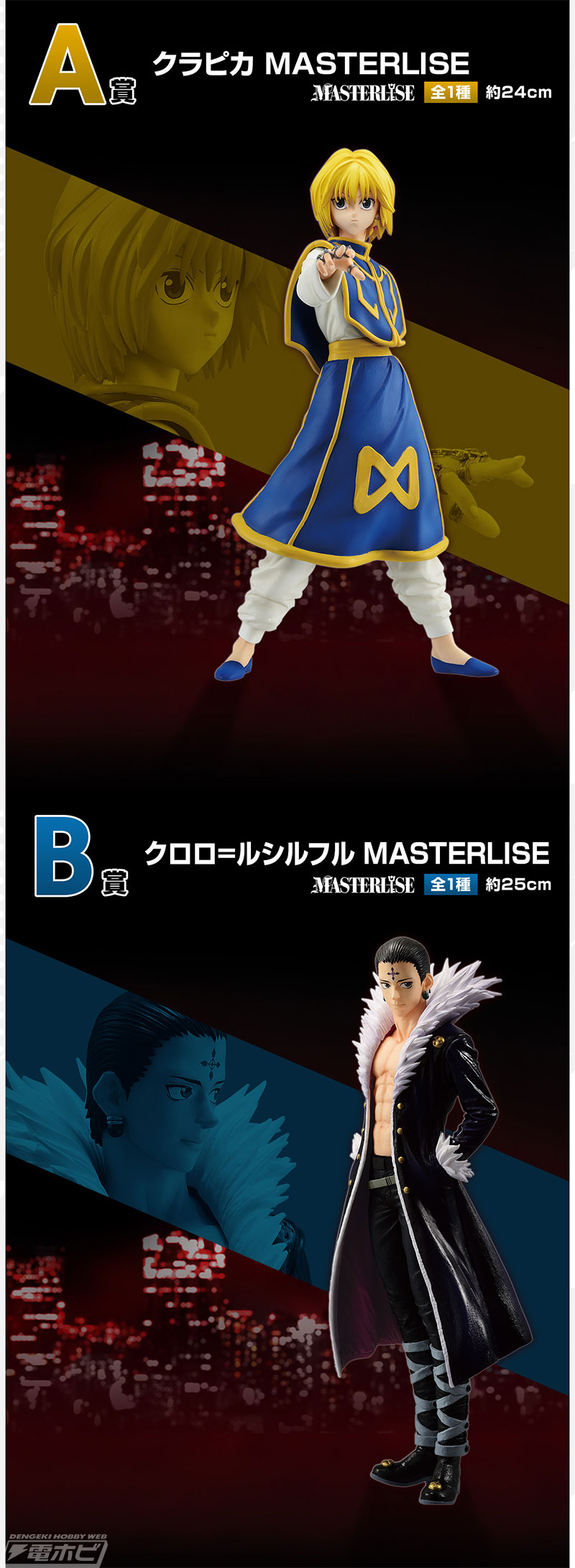 A賞は決死の覚悟で旅団と対峙するクラピカを再現したフィギュア！「一