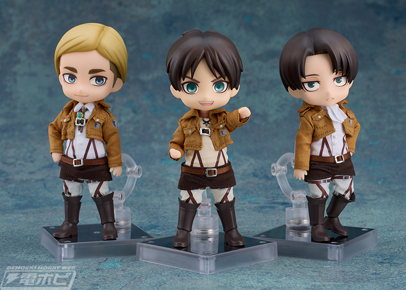 進撃の巨人』リヴァイ＆エルヴィンがおなじみの兵団服姿でねんどろいど