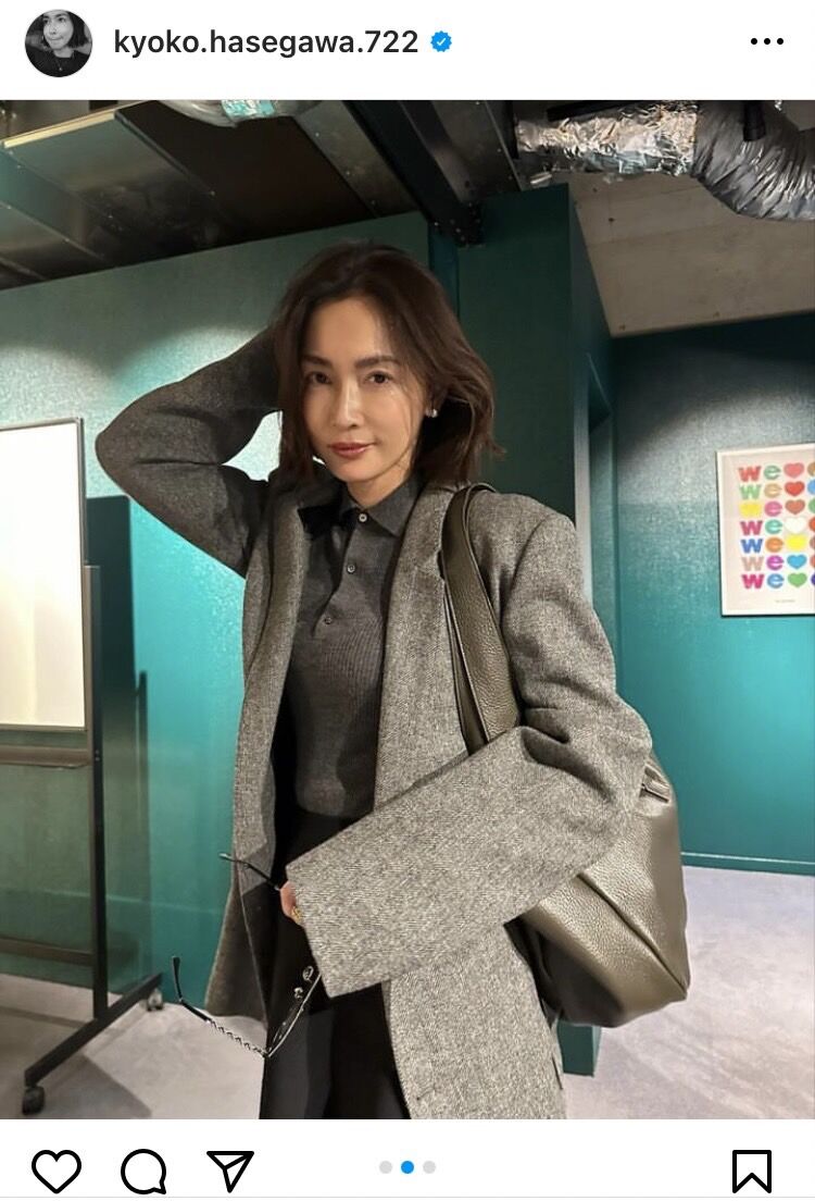 最近キレイすぎ！」45歳・長谷川京子、ミニ丈×黒タイツの最新姿に