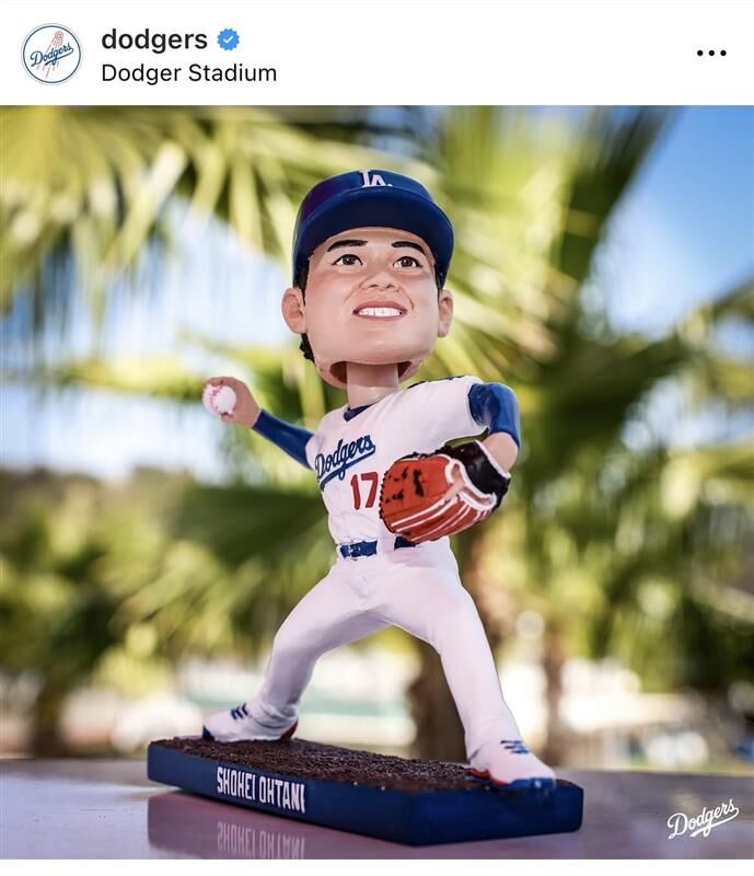大谷翔平の新ボブルヘッド人形デザイン公開 6体目で初の投手