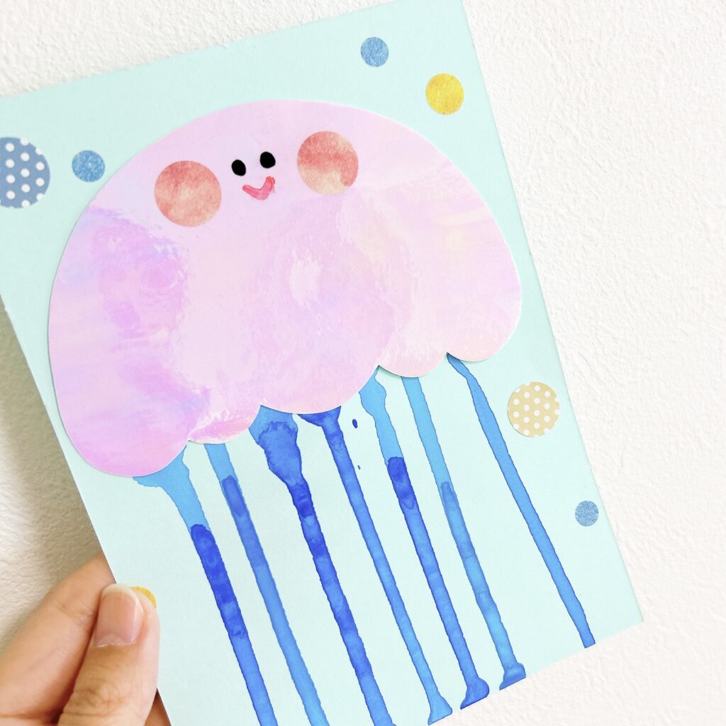 7月製作・8月製作】たらし絵でクラゲちゃん | 元幼稚園教諭たここの