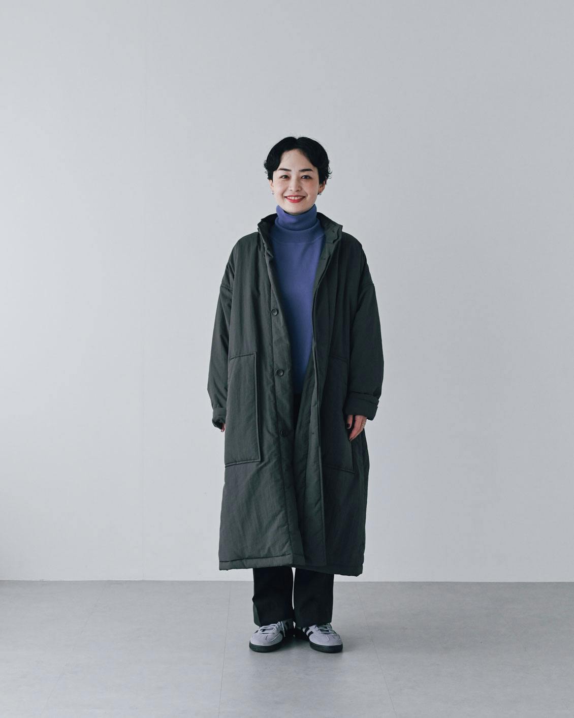 着用レビュー】āta（アタ）の中綿コートを身長の異なる3名が試着しま