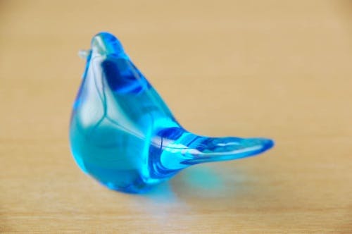 スウェーデンで見つけたガラスの小鳥オブジェ（ブルー） - 北欧