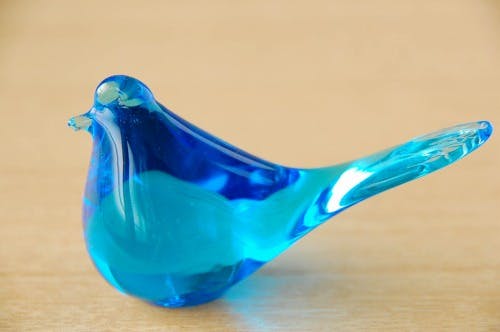 スウェーデンで見つけたガラスの小鳥オブジェ（ブルー） - 北欧