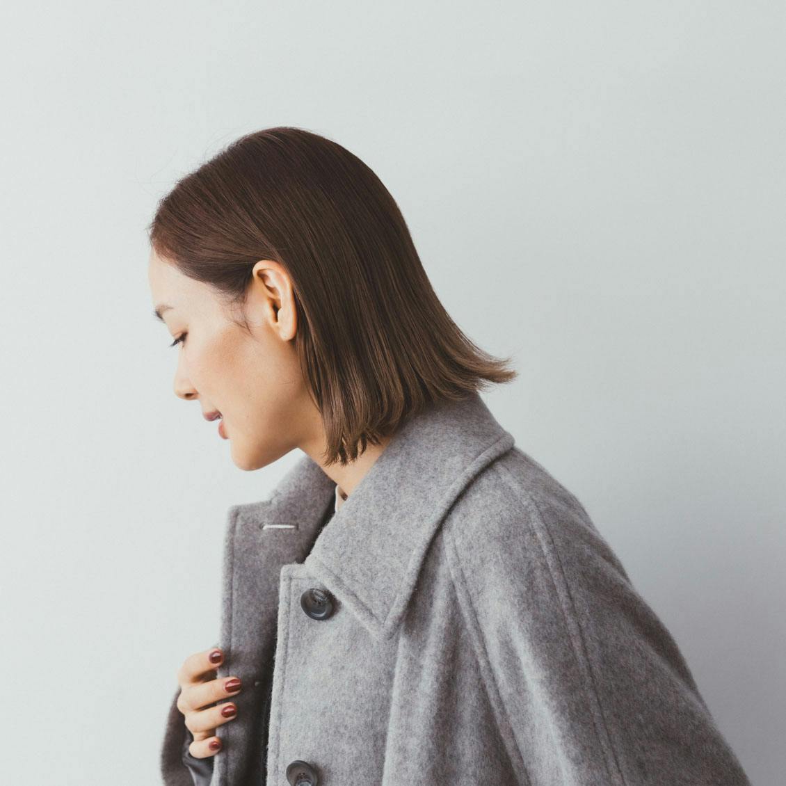 かろやかに揺れるウールロングコート / ウォームグレー（S・Mサイズ