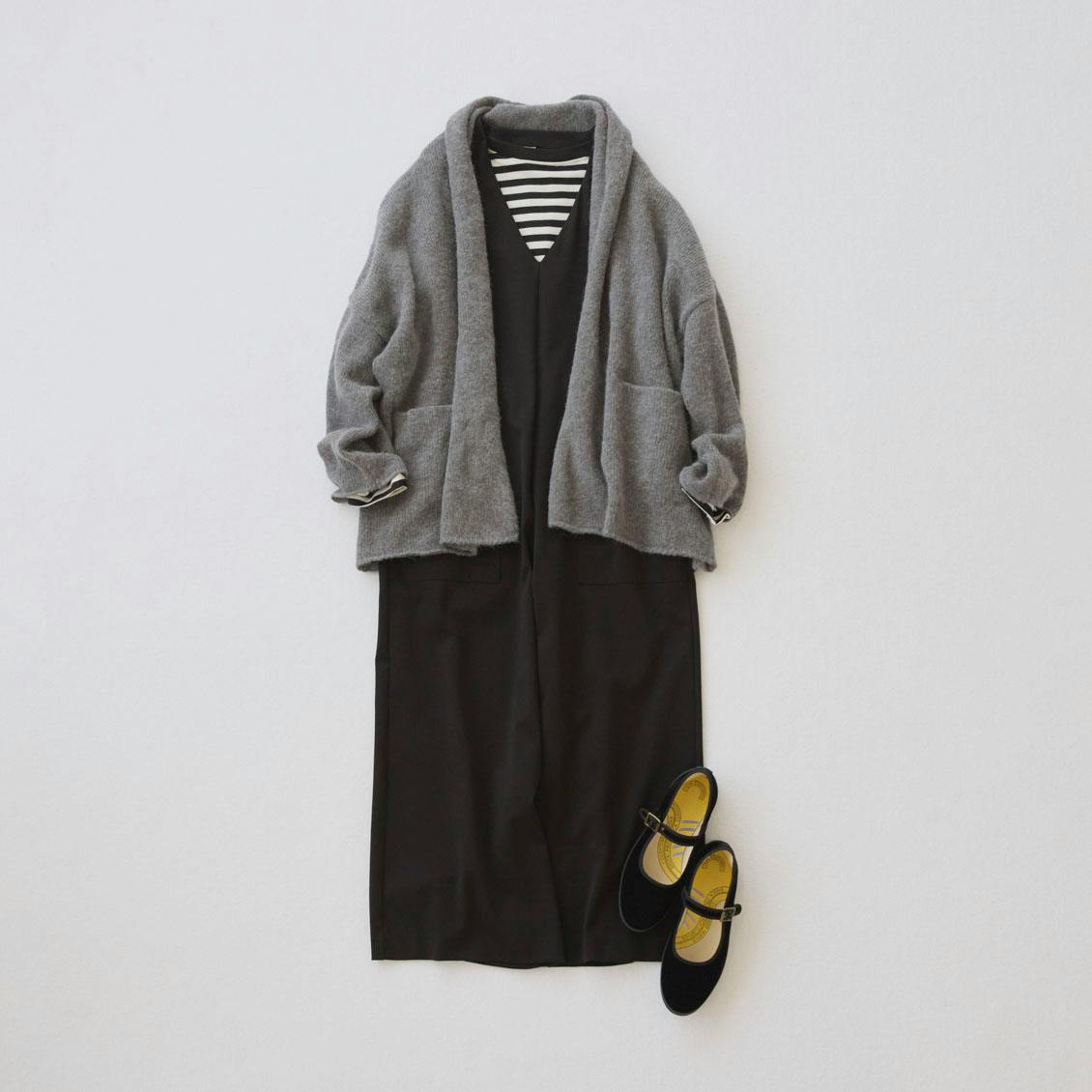 気軽に着られて、きれい見え」ポンチ素材のオールインワン - 北欧