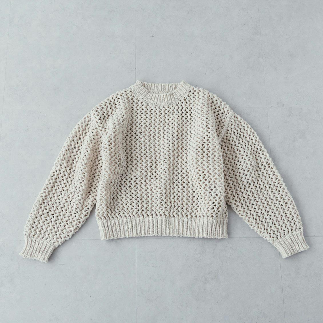 LIYOCA / リヨカ / メッシュ編みニット（グレージュ、スミクロ