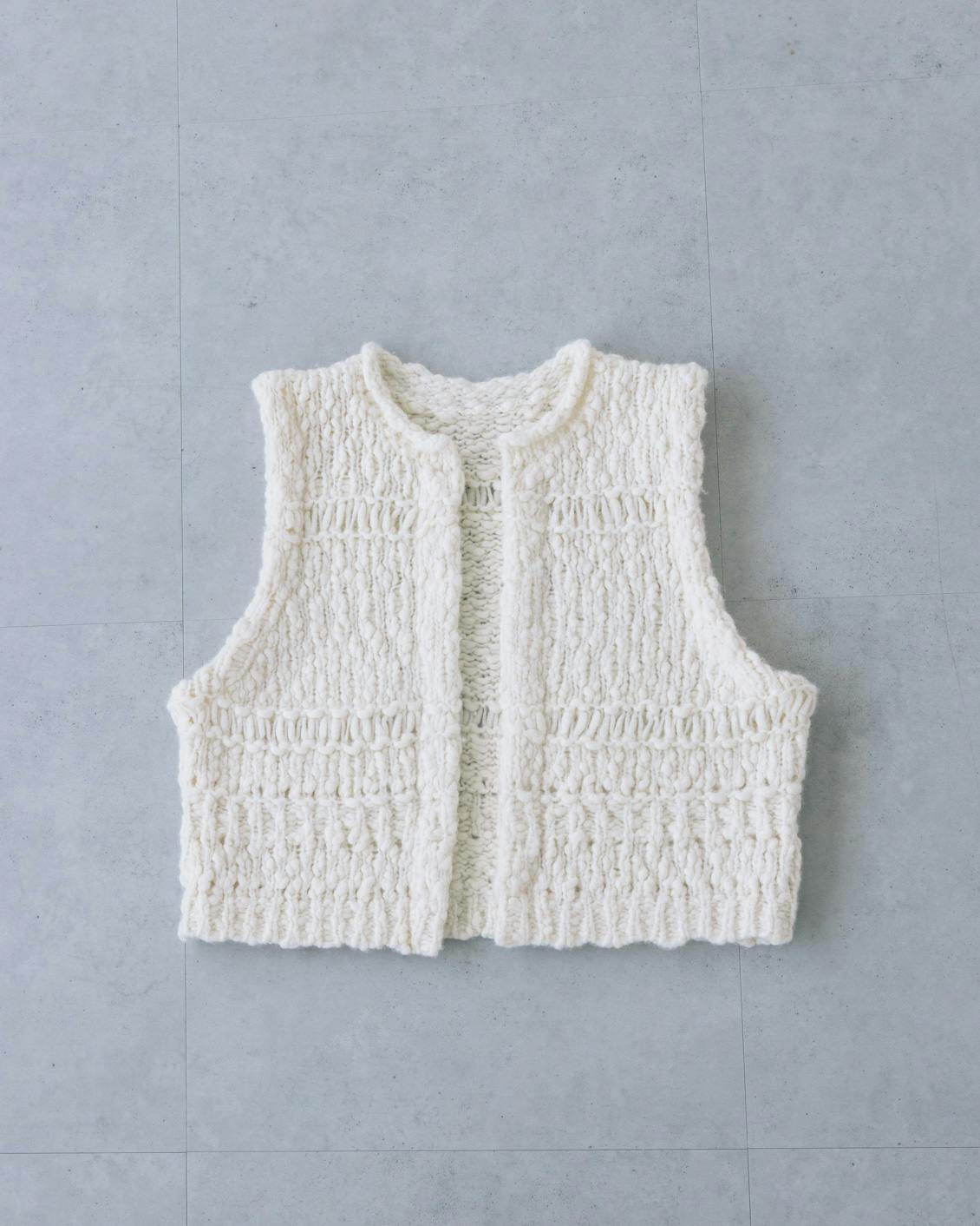 ワードローブを新鮮に」ウール混のチャンキーニットベスト - 北欧