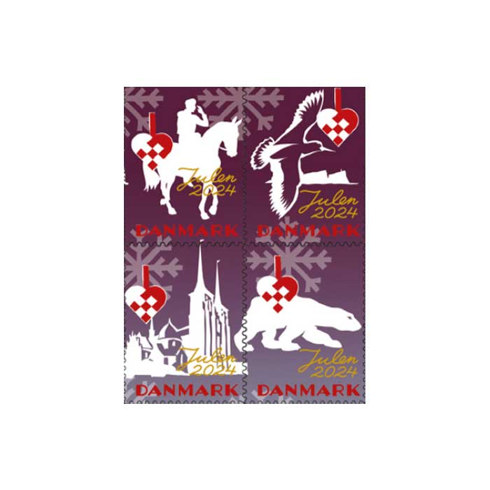 Danish Christmas Seals デンマーク クリスマス シール ( 2024年 / 4枚