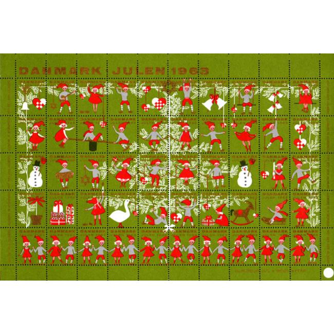 Danish Christmas Seals デンマーク クリスマス シール（1963年/50枚 1
