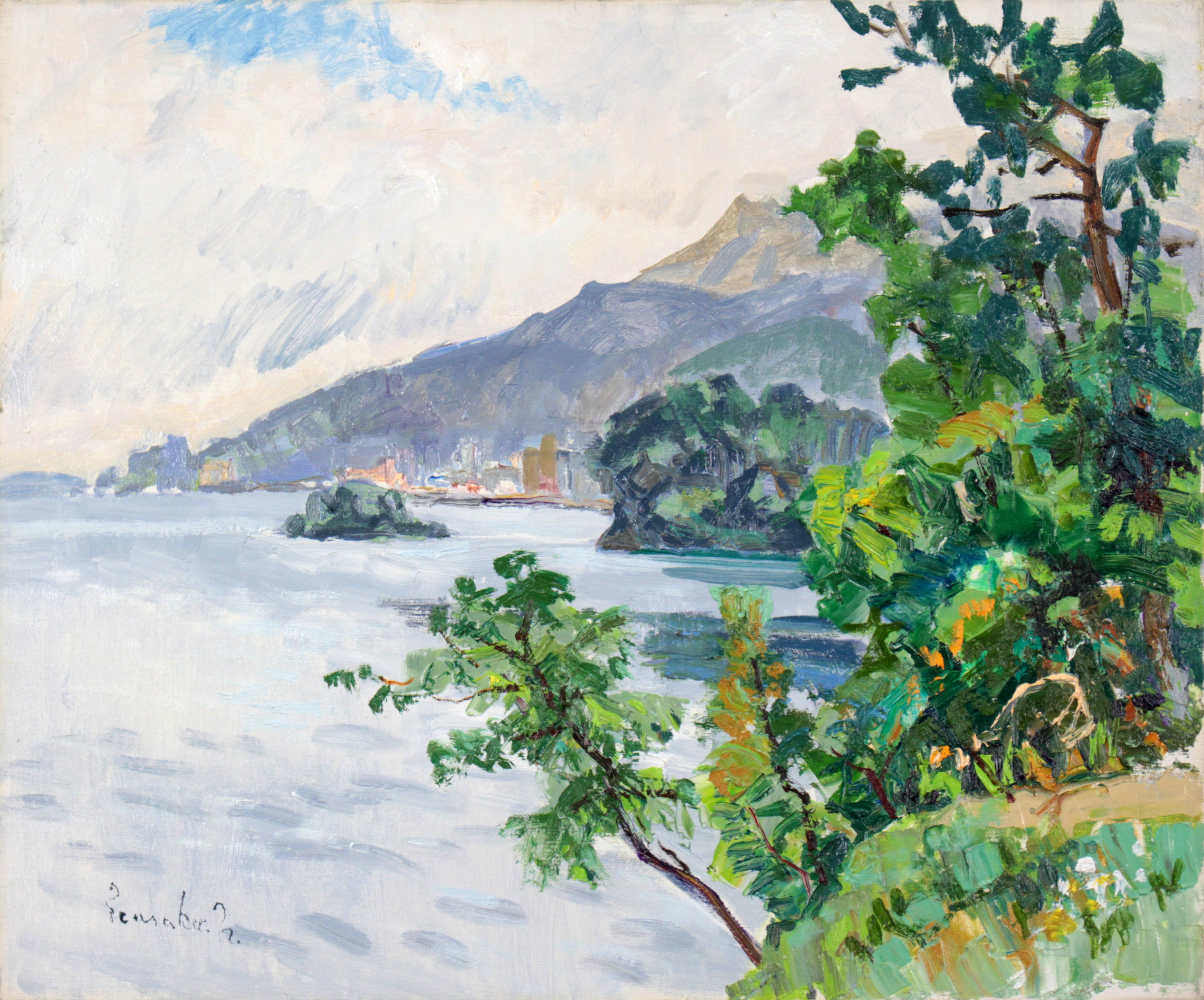 中村善策 『洞爺湖畔』 油彩画 - 北海道画廊