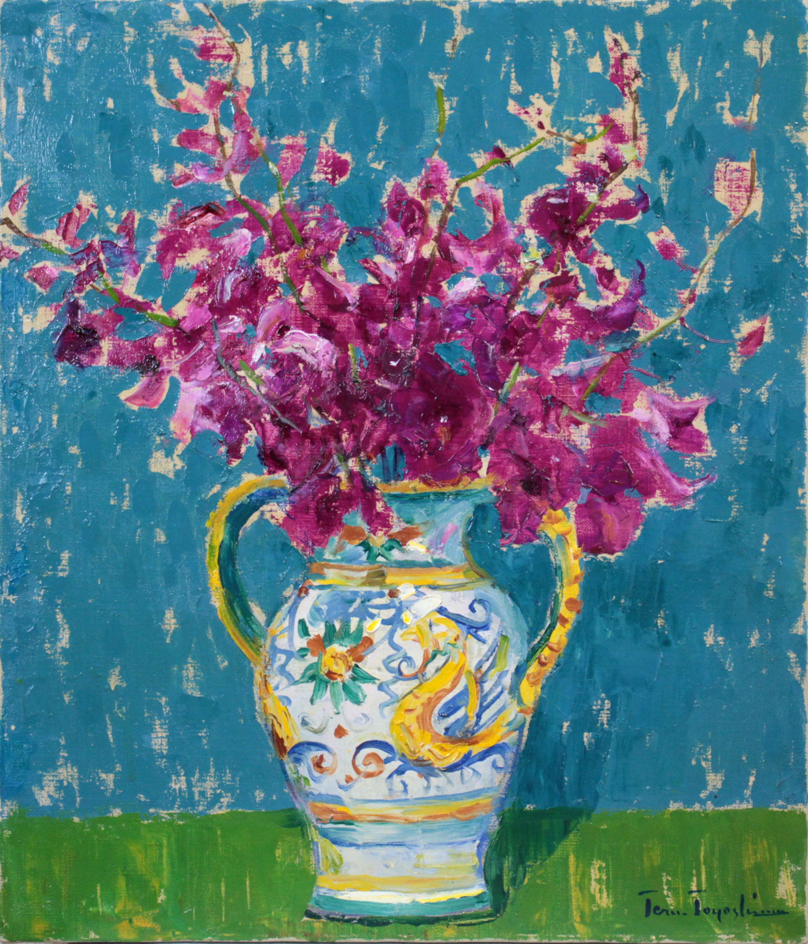 豊島輝彦 『花』 油彩画 - 北海道画廊