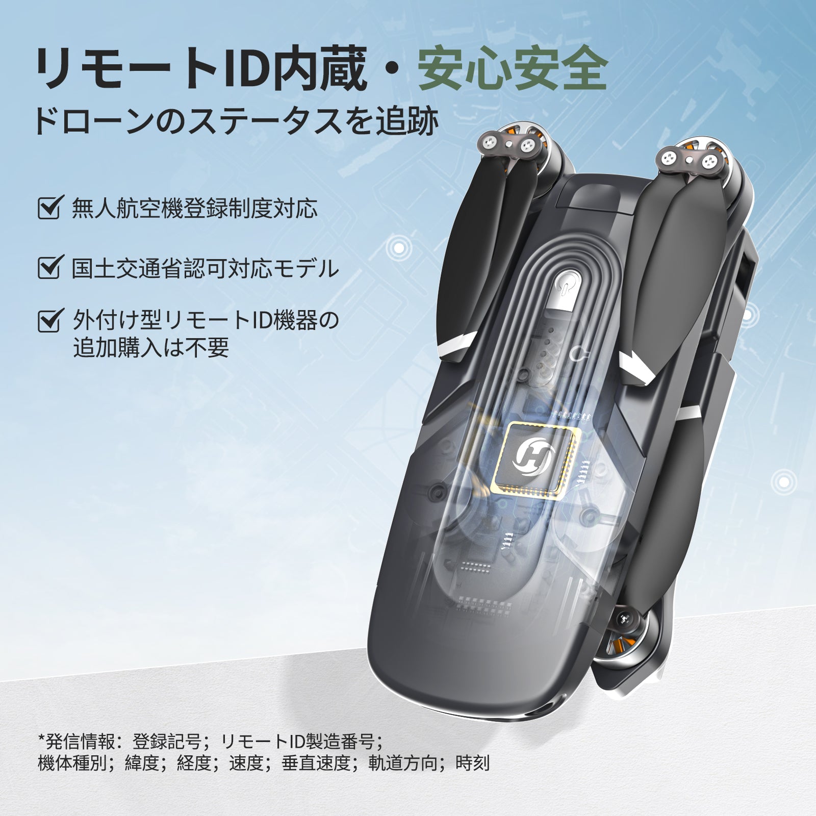 Holy Stone ドローン 4Kカメラ付き GPS搭載 リモートID内蔵 ブラシレス