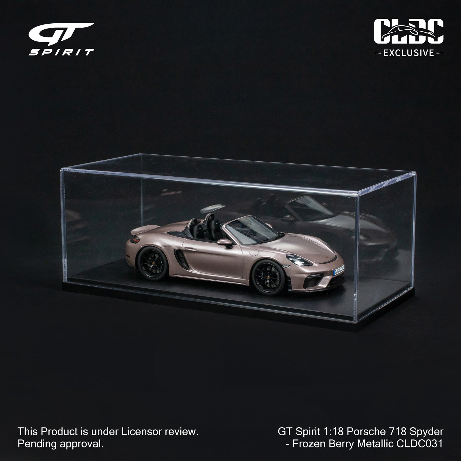 GT Spirit 1:18 Porsche 718 Spyder - Frozen Berry Metallic CLDC