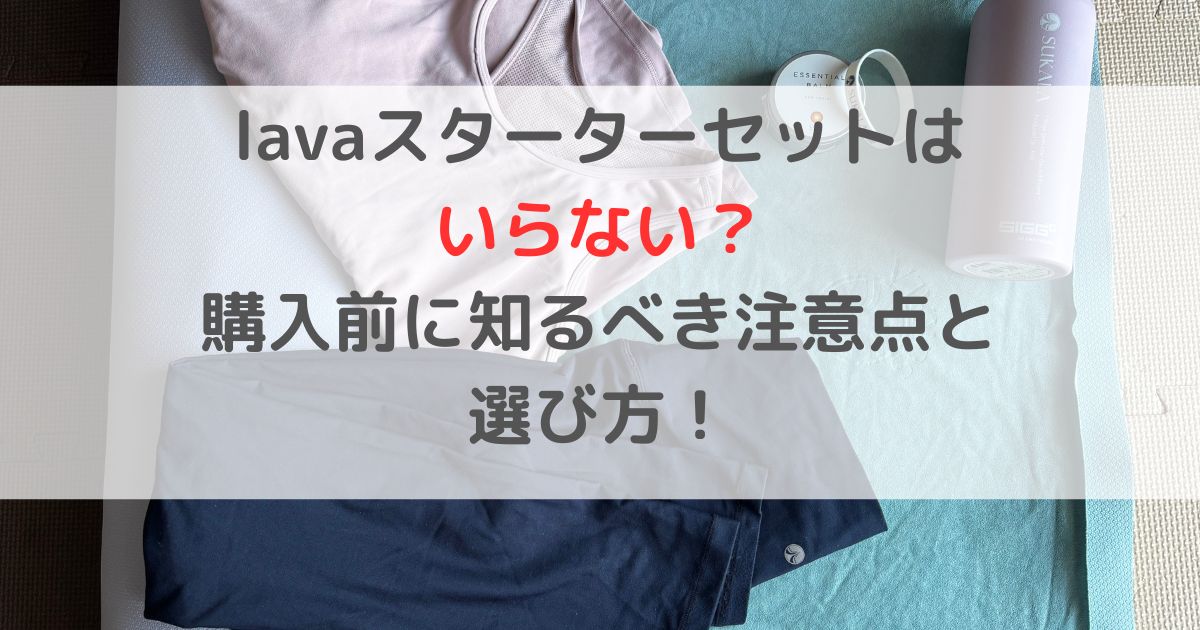 lavaスターターセットはいらない？購入前に知るべき注意点と選び方