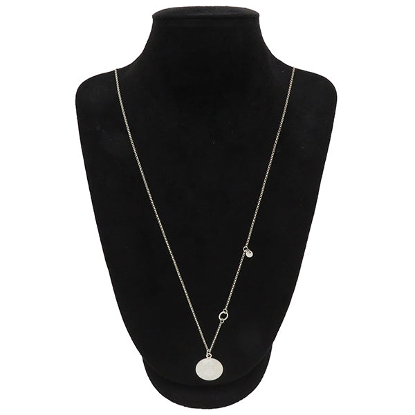 エルメス HERMES エクスリブリス MM ロングネックレス シルバーXピンク