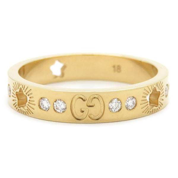 グッチ GUCCI アイコン スター ダイヤリング イエローゴールド K18YG