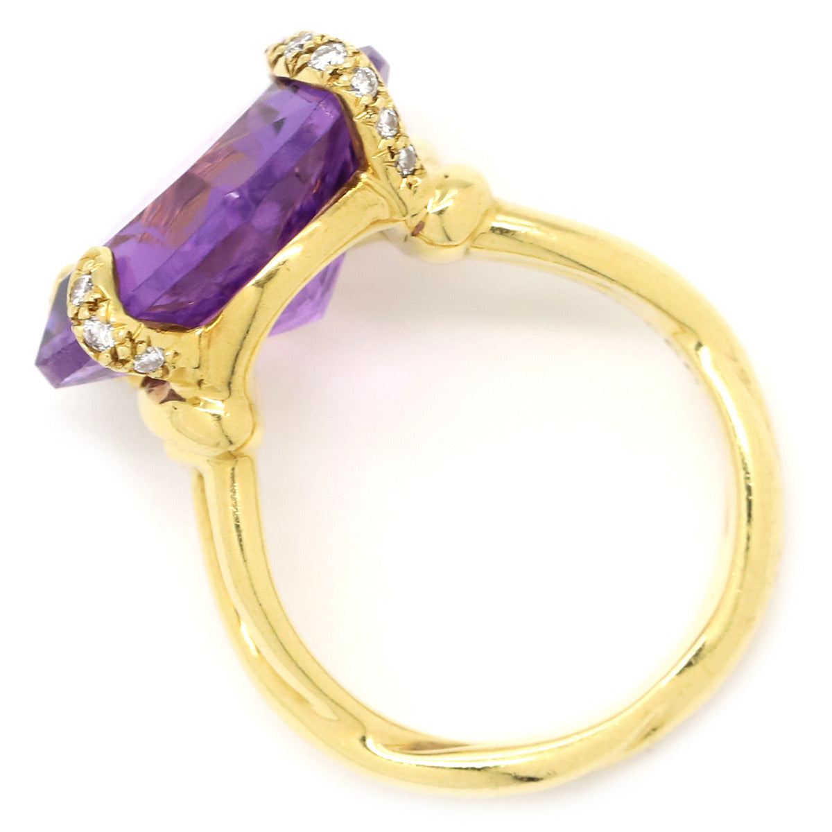 シャネル CHANEL アメジスト ダイヤ リング パープルXイエローゴールド