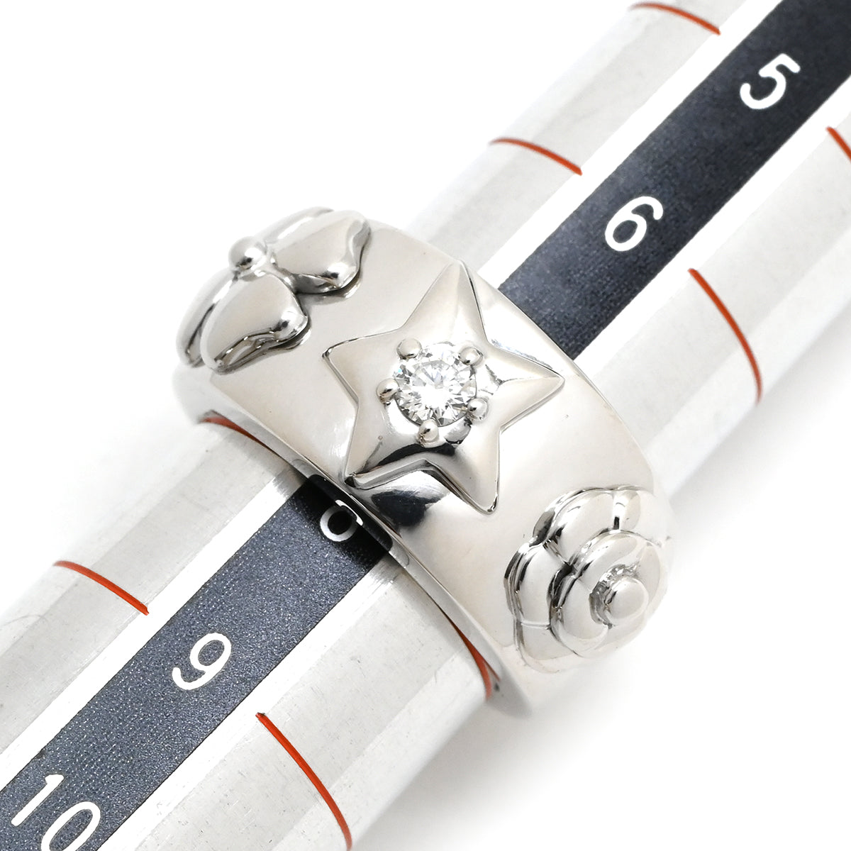 シャネル CHANEL スリーシンボル ホワイトゴールド リング 指輪 18K