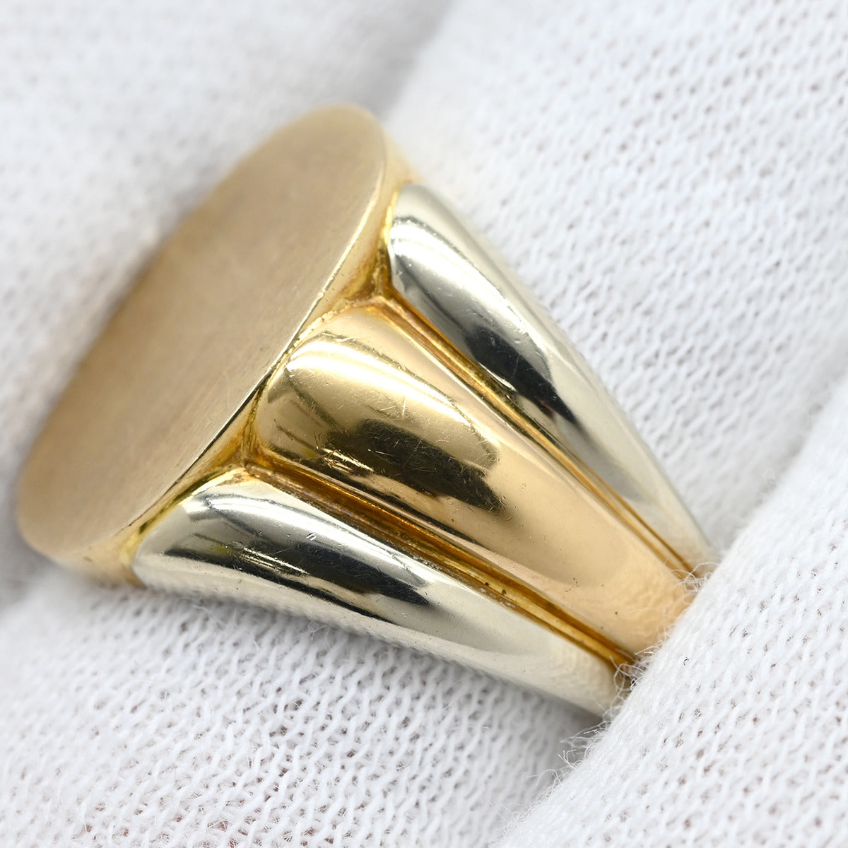 カルティエ Cartier シグネットリング イエローゴールド×ホワイト