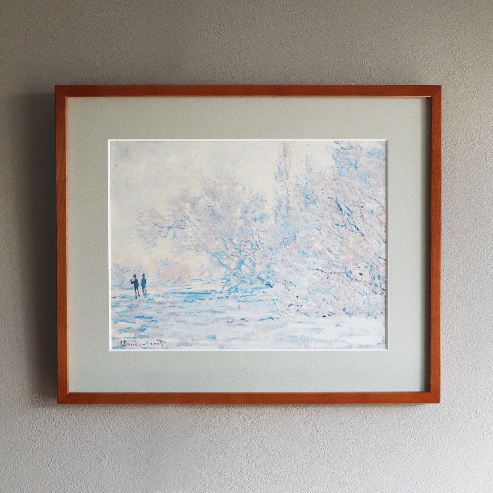 クロード・モネ 「ジヴェルニーの霜 1885年」アートポスター（フレーム