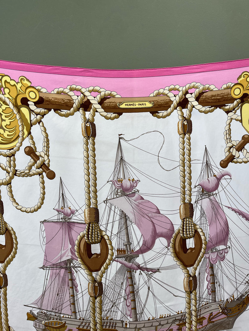 VINTAGE HERMES｜スカーフ TRIBORD カレ90 – H+HELIOTROPE