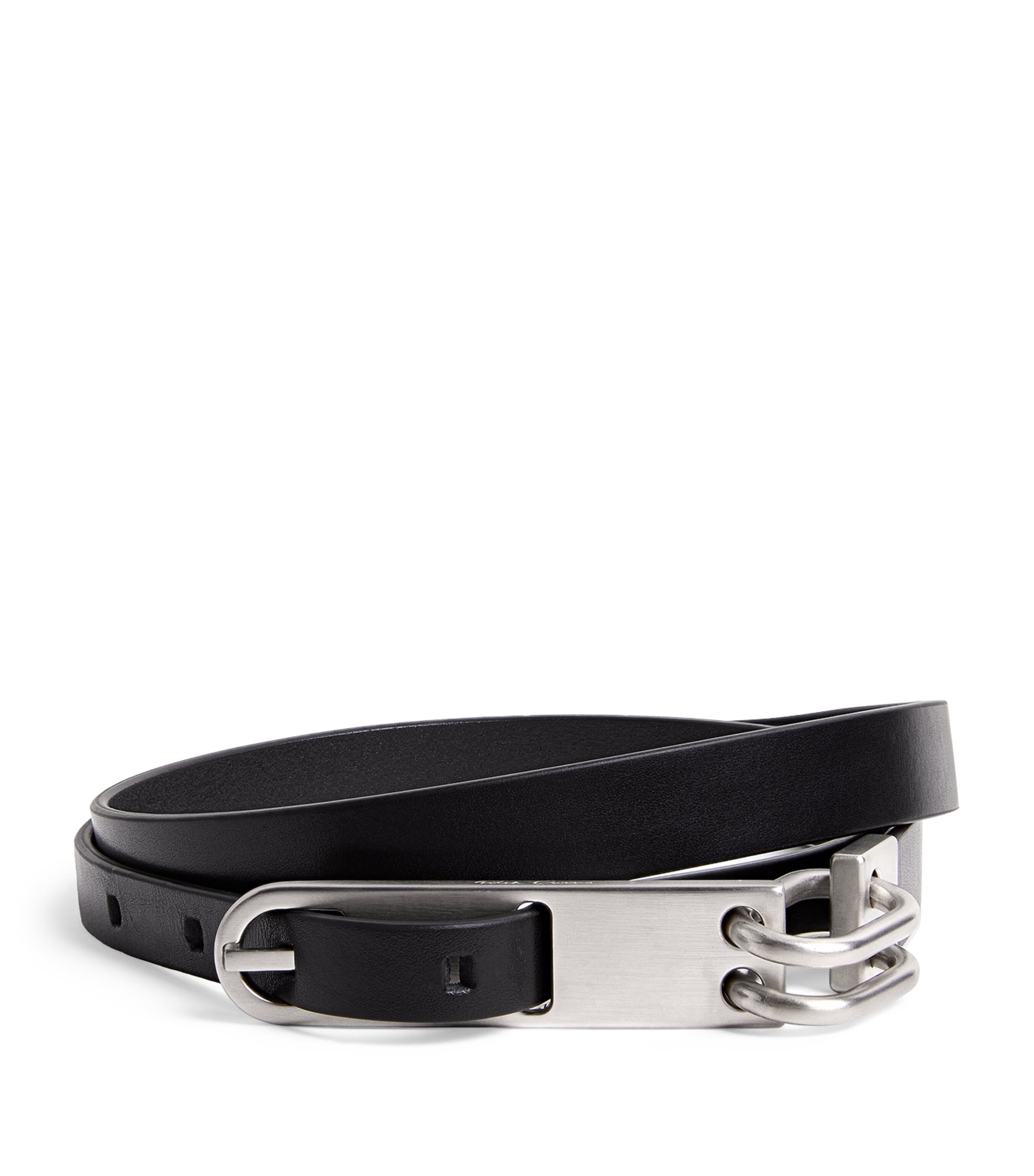 Rick Owens Black Leather Tongue Belt | Harrods UK