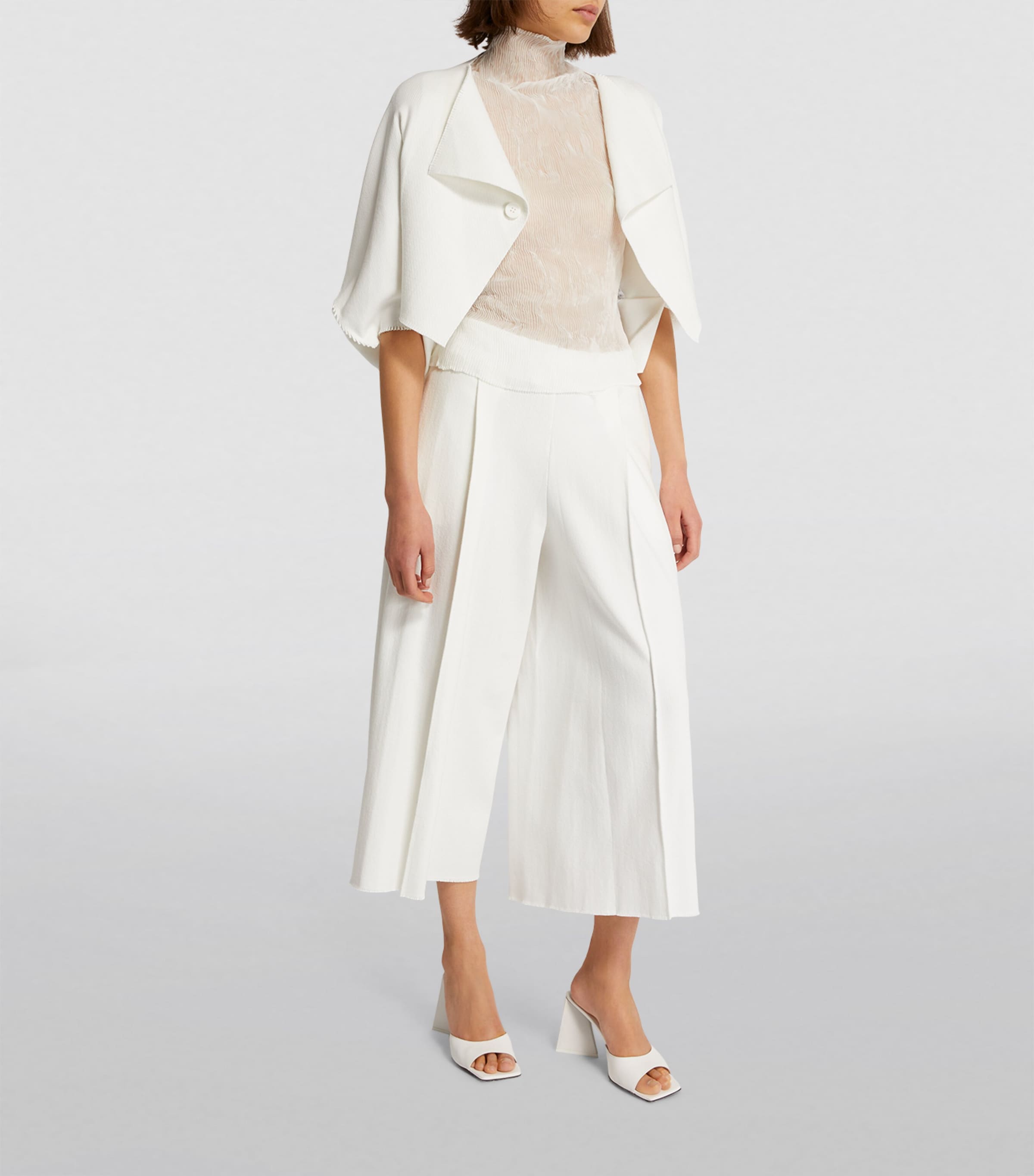 Issey Miyake White Semi-Sheer Chiffon Twist Top | Harrods US