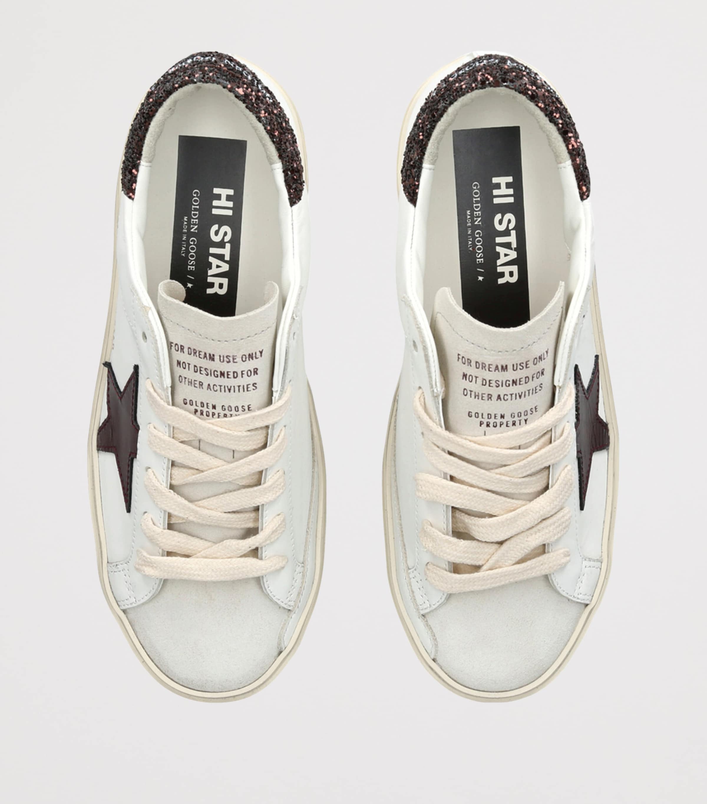 Golden Goose White Leather Hi Star Sneakers | Harrods US