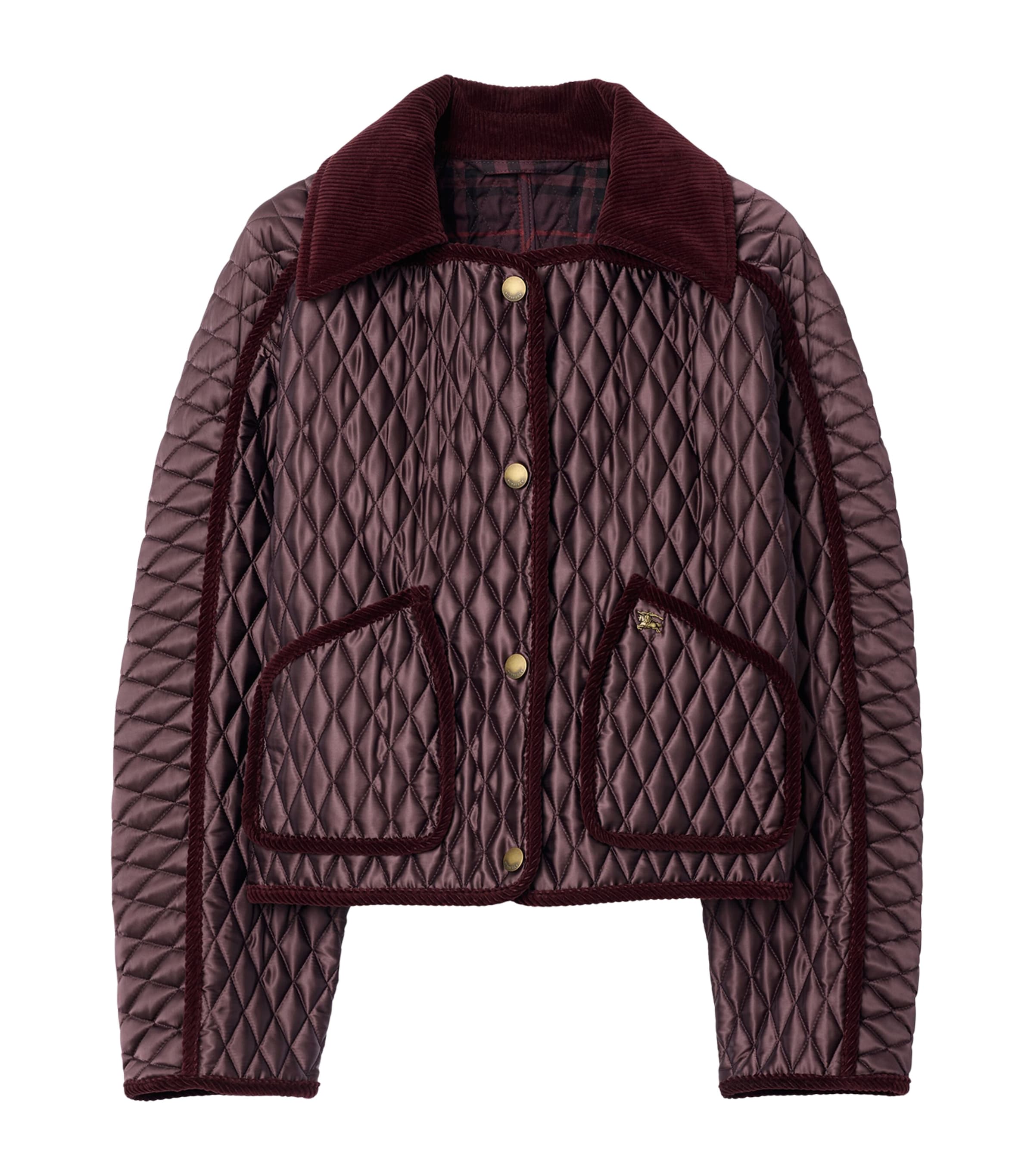 Burberry Brown Quilted Cropped Floriston Jacket | Harrods US