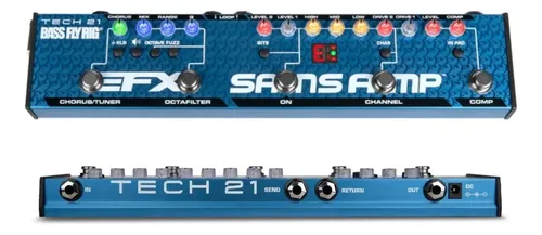 Pedal de efeito Tech 21 Bass Fly Rig v2 azul | Parcelamento sem juros