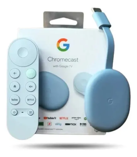 Google Chromecast 4k Azul Celeste Ga01923 Azul-celeste Padrão
