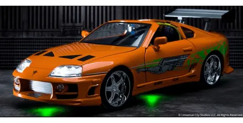 Toyota Supra Brian C/ Led Velozes E Furiosos Jada 1/18 Laranja