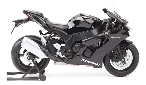 Miniatura Moto Kawasaki Ninja Zx-10r Black Edition 1:12 17cm Preto