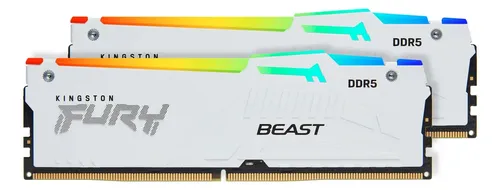 Kingston Fury Beast 64gb Ddr5 Rgb 2x32gb Branca 6000 Mt/s