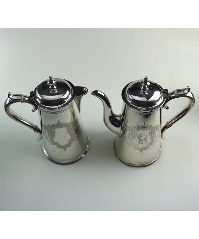 An antique Victorian Elkington silver plated Coffee & Water Pot