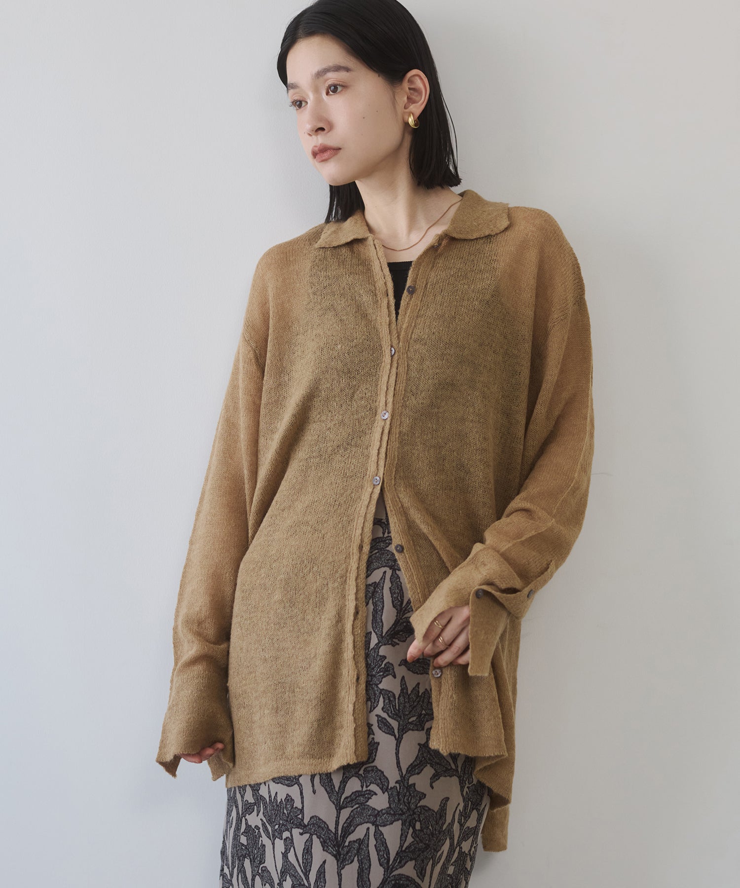 アルパカニット シアーシャツ