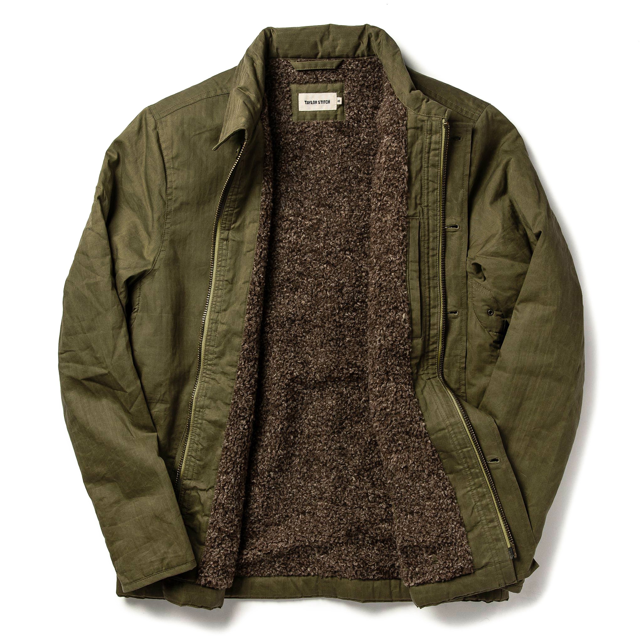 Taylor Stitch The Lined Watts Jacket - Olive | Fleece Jackets
